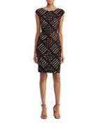 Lauren Ralph Lauren Belted Geometric Print Jersey Dress