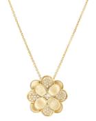 Marco Bicego 18k Yellow Gold & Diamond Petali Pave Floral Large Pendant Necklace, 16.5