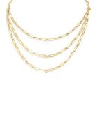 Roberto Coin 18k Yellow Gold Designer Gold Diamond Layered Paperclip Link Necklace, 15