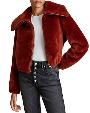 Allsaints Adley Short Shearling Bomber Jacket