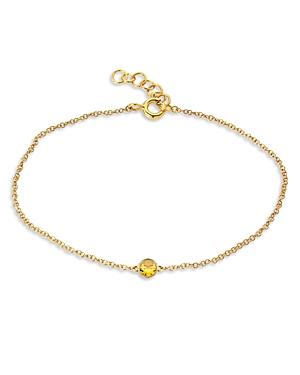 Zoe Lev 14k Yellow Gold Citrine November Birthstone Bracelet