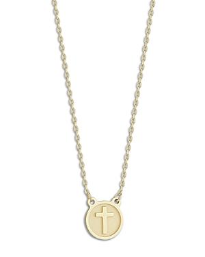 Bloomingdale's Cross Medallion Pendant Necklace In 14k Yellow Gold - 100% Exclusive