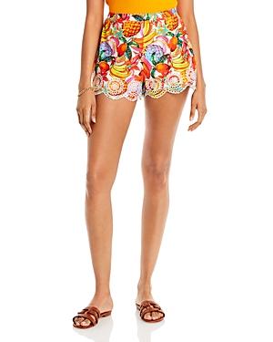 Aqua Fruit Print Cotton Shorts - 100% Exclusive