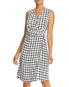 Kenneth Cole Printed Faux Wrap Dress