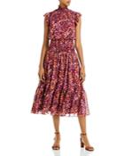Aqua Floral Print Smocked Midi Dress - 100% Exclusive