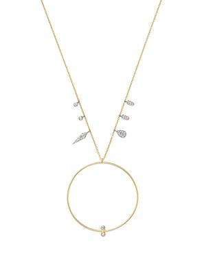 Meira T 14k White Gold & Yellow Gold Open Circle Diamond Necklace, 16