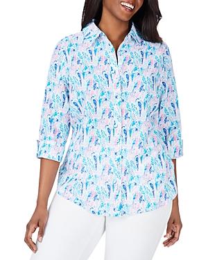 Foxcroft Plus Carmen Cotton Printed Shirt
