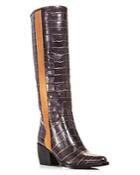 Chloe Women's Vinny Croc-embossed Leather Tall Boots