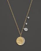 Meira T Diamond Disc Charm Necklace In 14k Yellow Gold, 16
