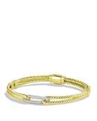 David Yurman Petite Pave Labyrinth Mini Single-loop Bracelet With Diamonds In Gold