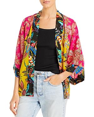 Johnny Was Martina Open Front Silk Cardigan