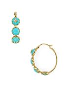 Nadri Birdie Turquoise Hoop Earrings