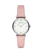 Emporio Armani Pink Leather Strap Watch, 32mm