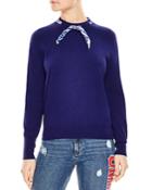 Sandro Lucke Wool & Cashmere Scarf-collar Sweater