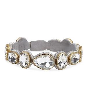 Deepa By Deepa Gurnani Jordyn Beaded Mixed Cubic Zirconia Bangle Bracelet In Gold Tone