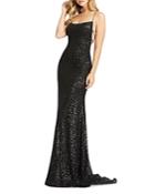 Mac Duggal Lace-up Sequin Gown