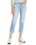 Mother The Tomcat Distressed High Rise Cropped Jeans In The Confession