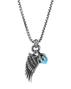 John Hardy Sterling Silver Legends Eagle Turquoise With Pyrite Amulet Pendant Necklace, 24