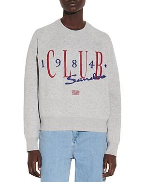 Sandro Clubs Sweatshirt Style Sweater With Embroidery