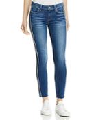 Paige Verdugo Piped Ankle Skinny Jeans In Indigo Cream