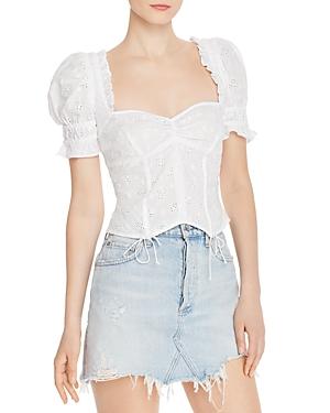 For Love & Lemons Cotton Eyelet Lace Top