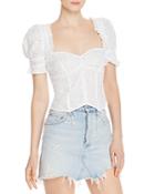 For Love & Lemons Cotton Eyelet Lace Top