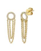 Moon & Meadow 14k Yellow Gold Diamond Chain Drop Earrings - 100% Exclusive