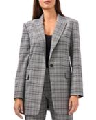 Vince Camuto Plaid Peak Lapel Blazer