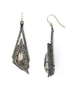 Alexis Bittar Crystal Stepped Pyrite Drop Earrings