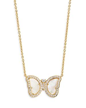 Nadri Vanessa Mother-of-pearl Butterfly Pendant Necklace, 16