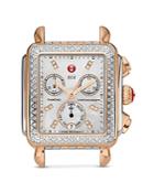 Michele Deco Diamond Two-tone Diamond Dial Watch Head, 33 X 35mm
