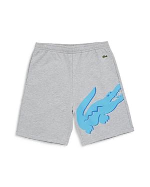 Lacoste Organic Cotton Fleece Oversized Croc Print Shorts
