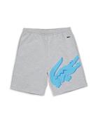 Lacoste Organic Cotton Fleece Oversized Croc Print Shorts