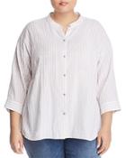 Eileen Fisher Plus Striped Organic Cotton Shirt