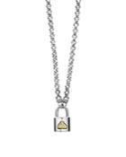 Lagos Sterling Silver & 18k Yellow Gold Beloved Lock Pendant Necklace, 18