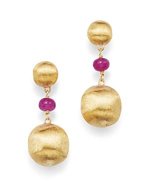 Marco Bicego 18k Yellow Gold Africa Precious Ruby Drop Earrings