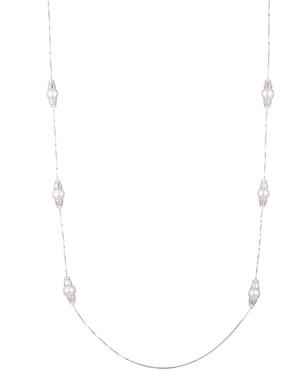 Carolee Cultured Freshwater Pearl Station Necklace In Sterling Silver, 36