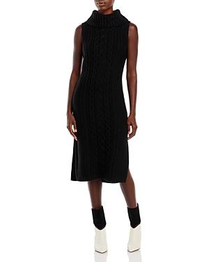 525 Cable Knit Turtleneck Midi Dress