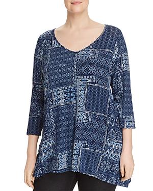Status By Chenault Plus Patchwork-print Top