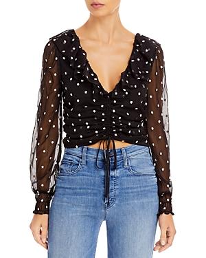 Wayf Liz Ruffled Ruched Top