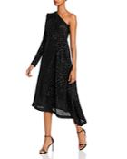 Rebecca Vallance Mona One-shoulder Asymmetric Sequin Midi Dress