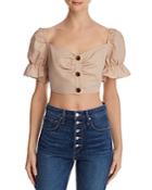 Lerumi Haley Button-down Cropped Top