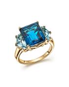 London And Sky Blue Topaz Statement Ring In 14k Yellow Gold - 100% Exclusive
