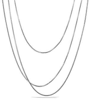 David Yurman Small Box Chain Necklace With An Accent Of 14k Gold 2.7mm, 72