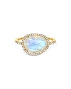 Zoe Lev 14k Yellow Gold Diamond Moonstone Ring