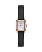Armani Two-hand Black Leather Strap Watch, 17mm X 19mm