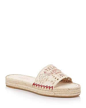 Valentino Garavani Women's Atelier 08 San Gallo Edition Espadrille Slide Sandals