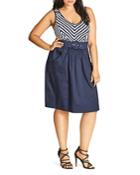 City Chic Ahoy Sailor Belted Dress