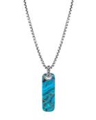 John Hardy Sterling Silver Classic Chain Chrysocolla Bar Pendant Necklace, 26