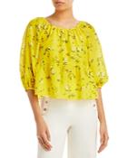 Alice+olivia Alta Floral Peasant Top